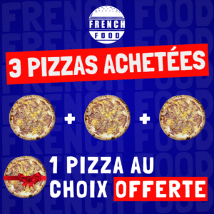 - French Food Marrakech Promo : 3 Pizzas Achetées = 1 Pizza Offerte