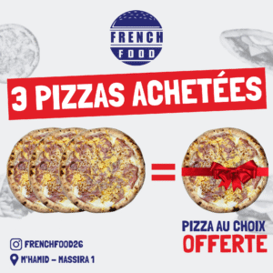 Promo : 3 Pizzas Achetées = 1 Pizza Offerte